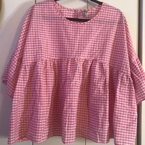 Gingham Short Sleeve Top